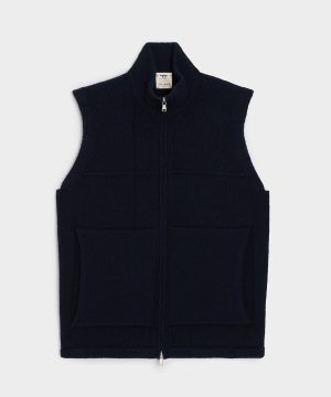 Inis Me??in Donegal Full Zip Vest in Navy