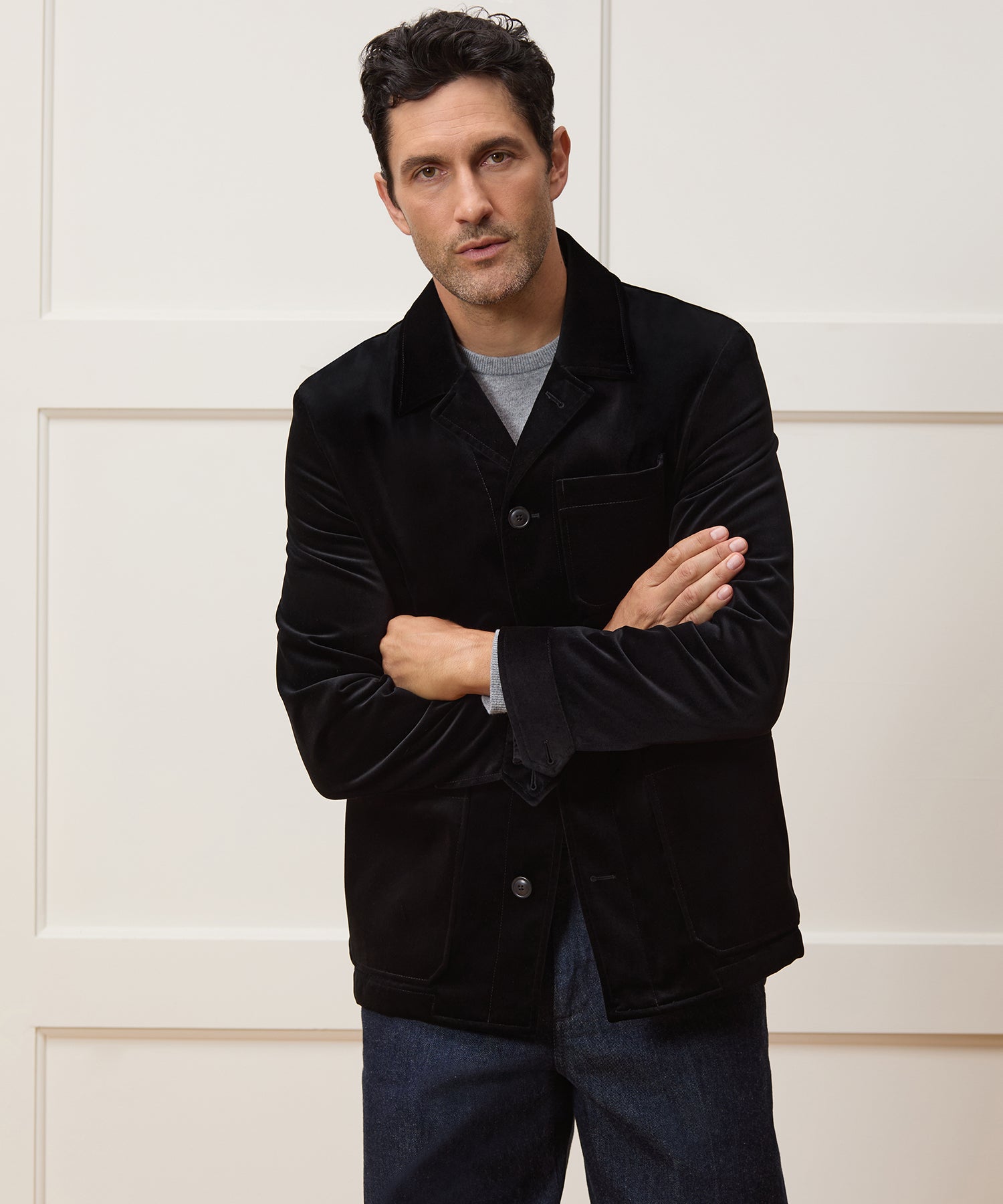Italian Velvet Tailored Chore Coat - Image 2