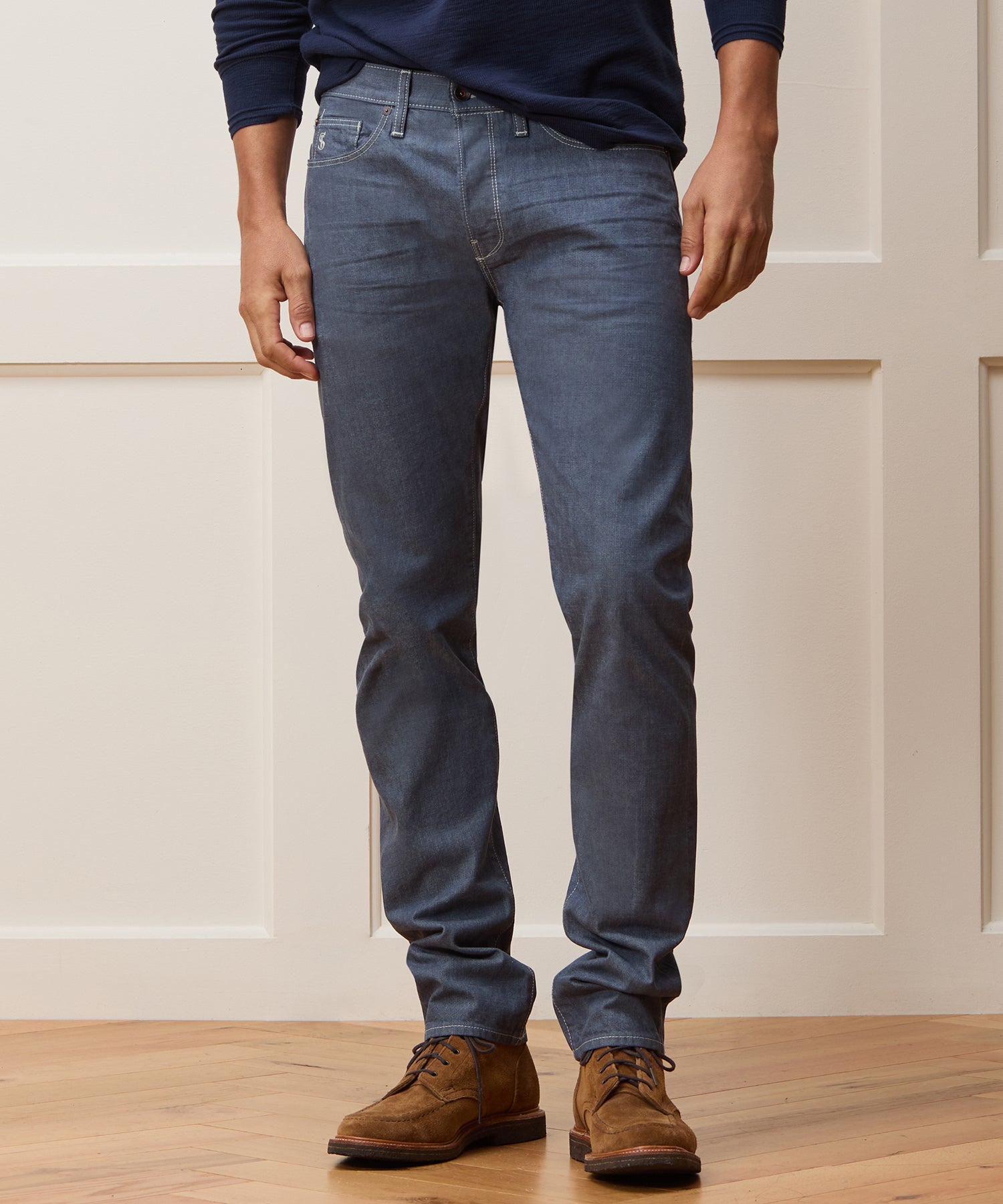 Slim Lightweight Japanese Selvedge Jean in Slate Blue - Image 2