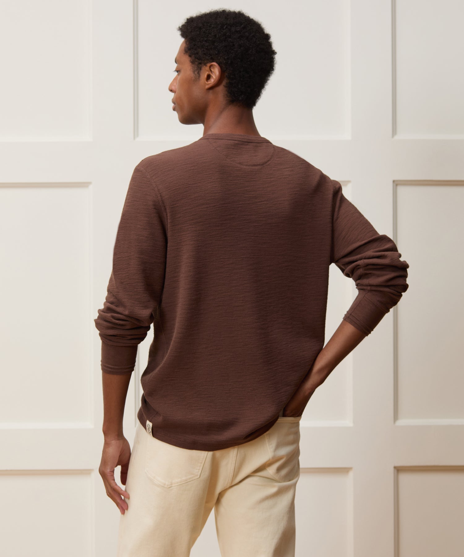 Lightweight Mini Waffle Henley - Image 5