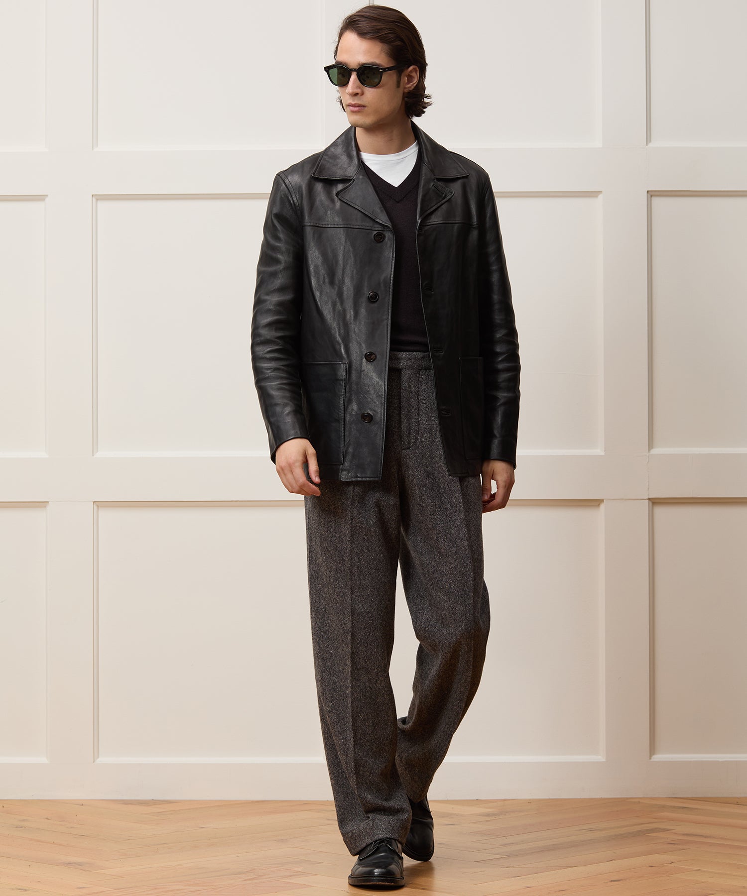 Italian Leather Cafe Jacket - Image 5