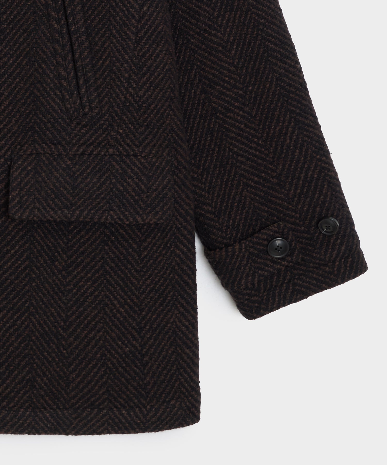 Italian Wool Herringbone Peacoat - Image 7
