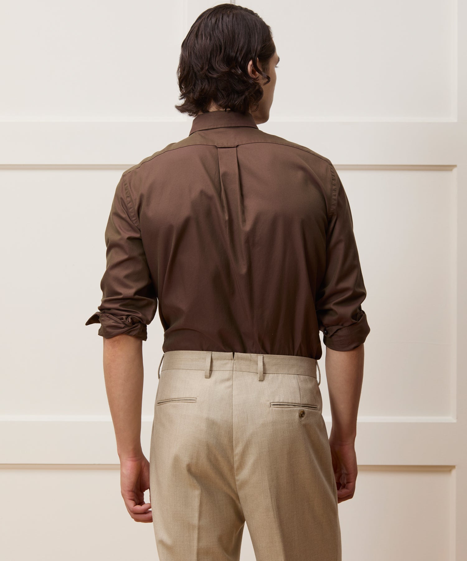 Cotton Twill Long Point Collar Shirt - Image 5