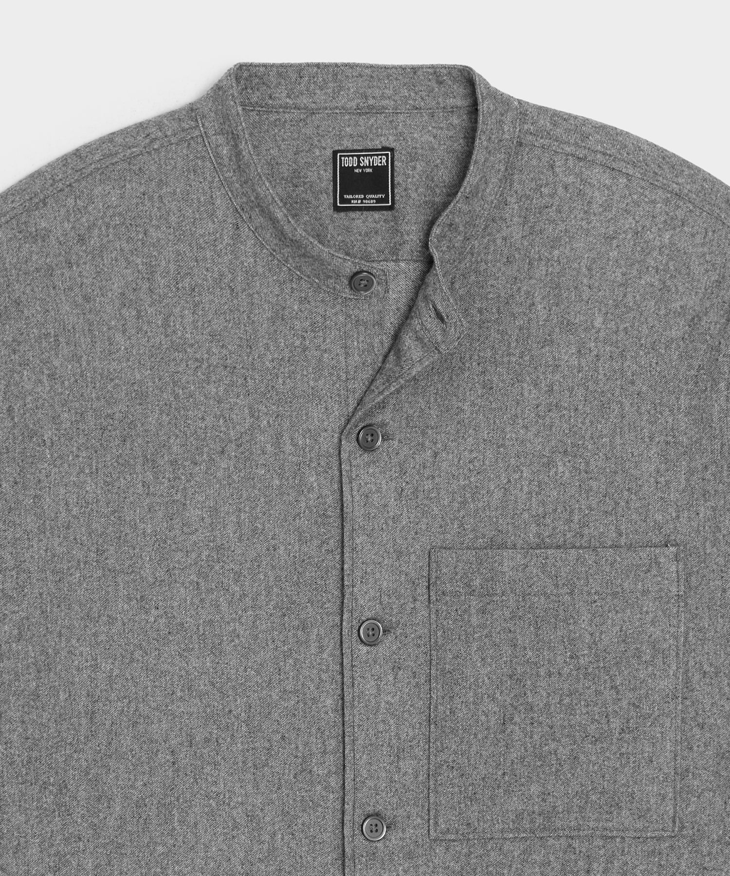 Italian Wool-Cashmere Band Collar Overshirt - Image 6