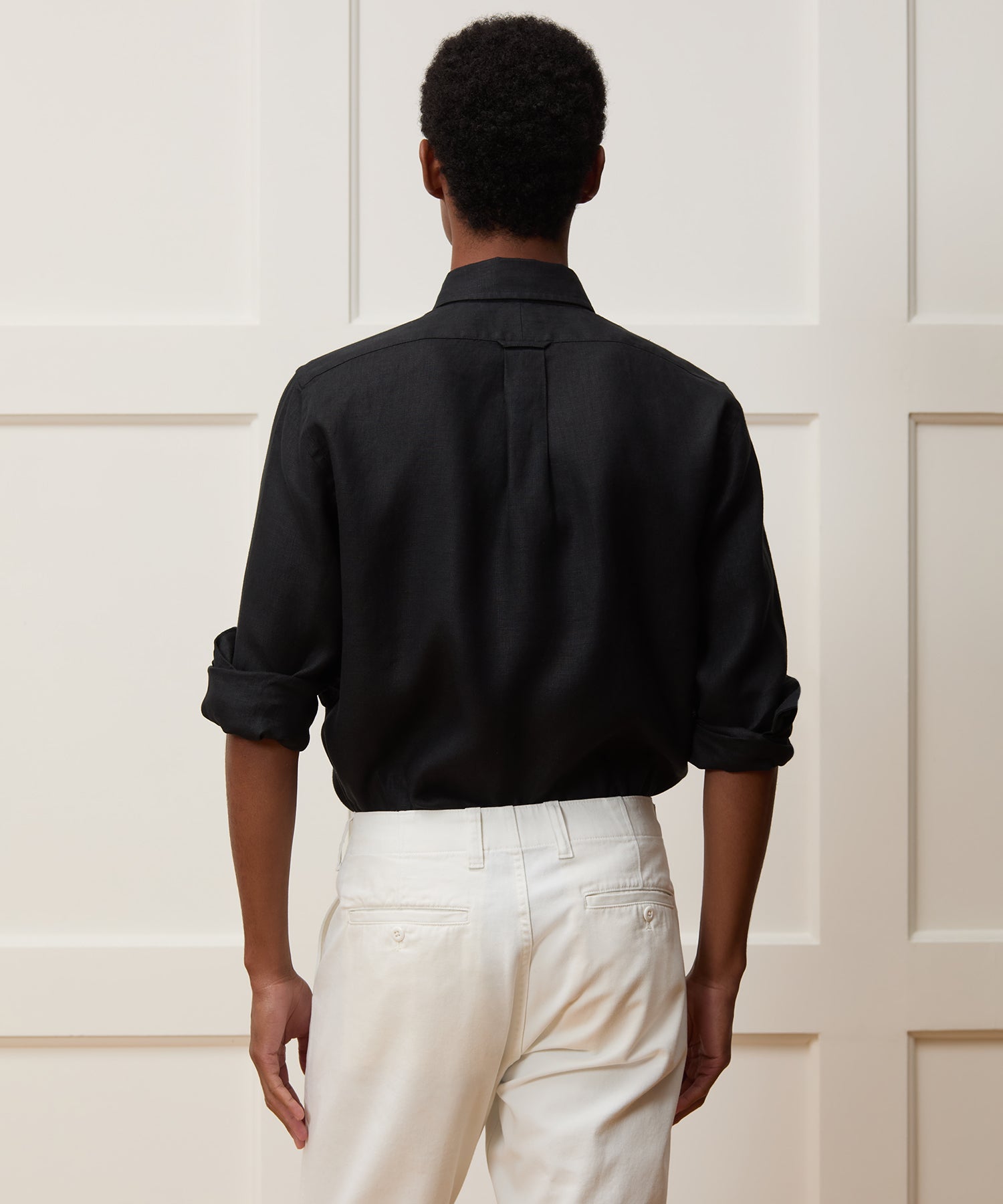 Slim Sea Soft Irish Linen Point Collar Shirt - Image 4