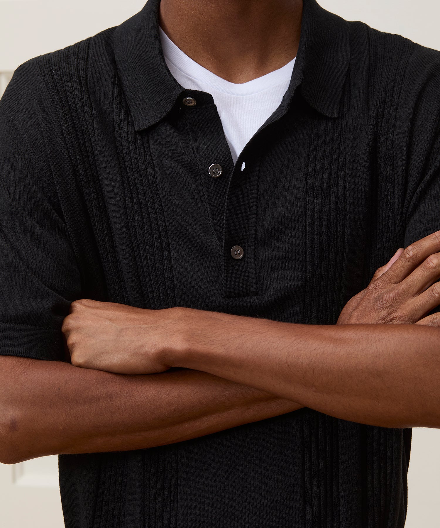 Silk-Cotton Ribbed Sweater Polo - Image 4
