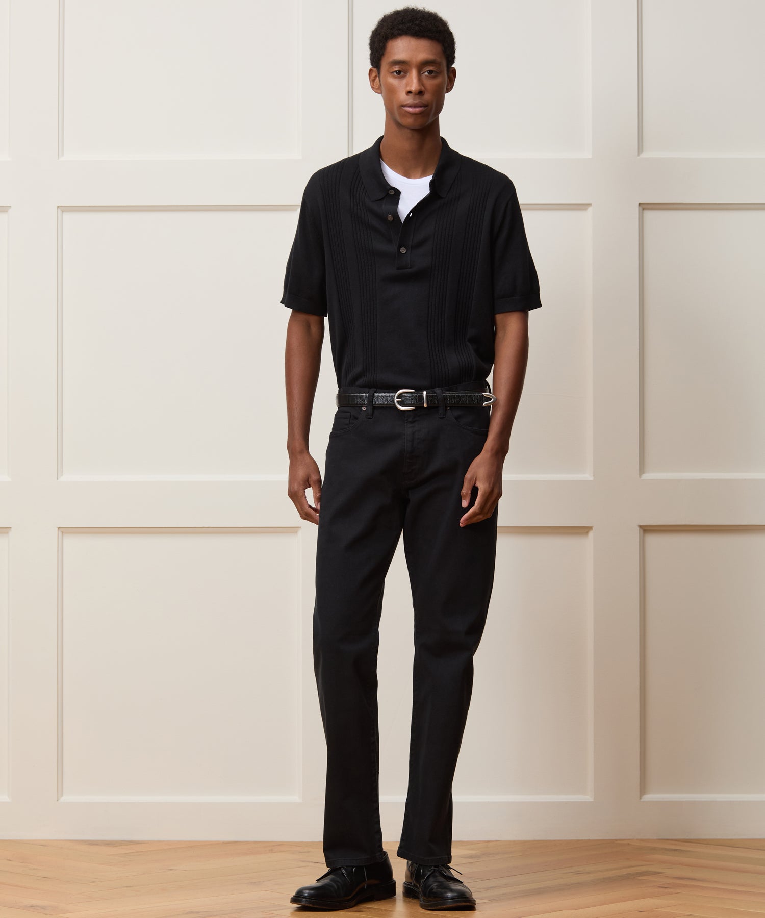 Silk-Cotton Ribbed Sweater Polo - Image 3