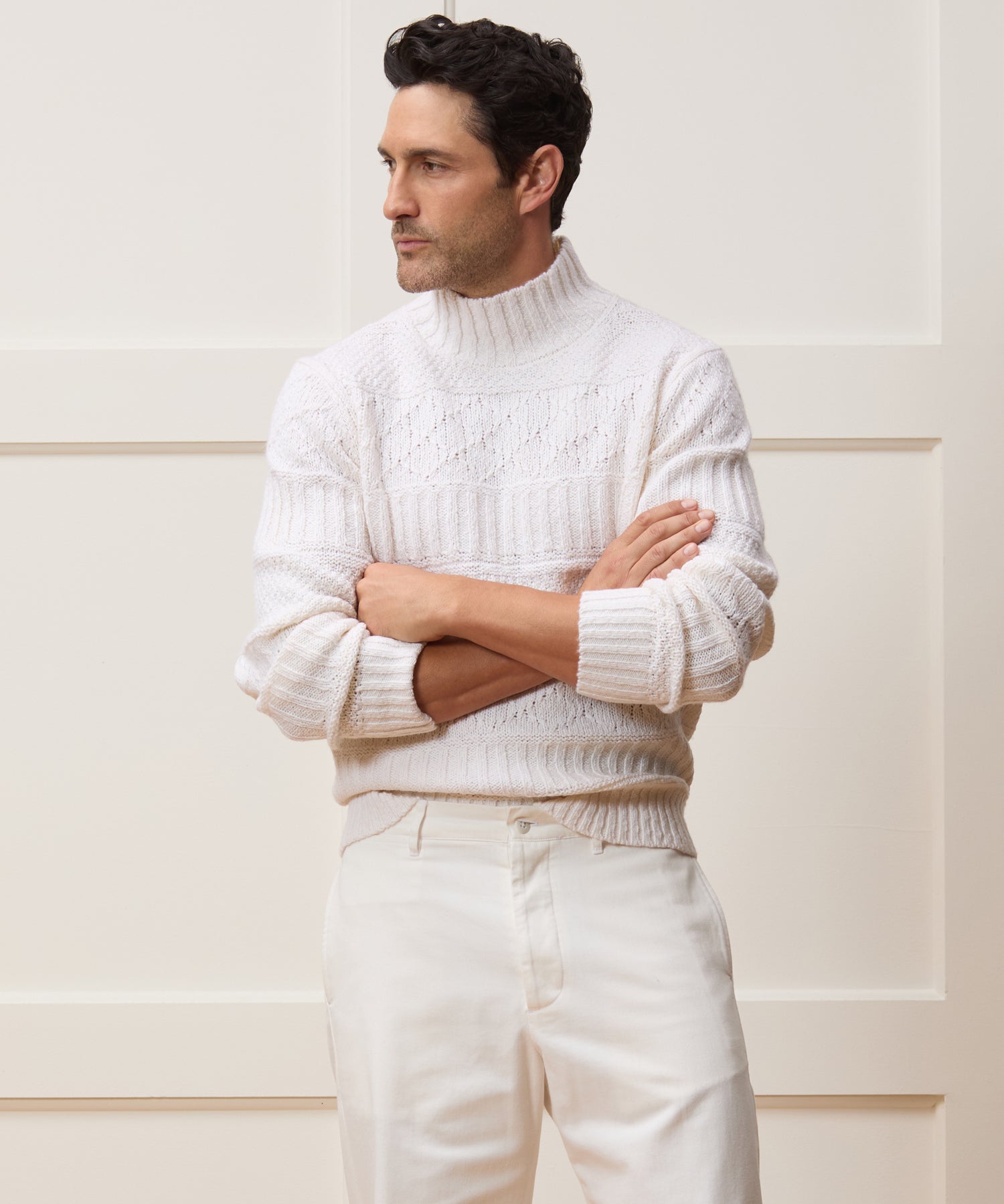 Aran Funnel Neck Sweater - Image 2