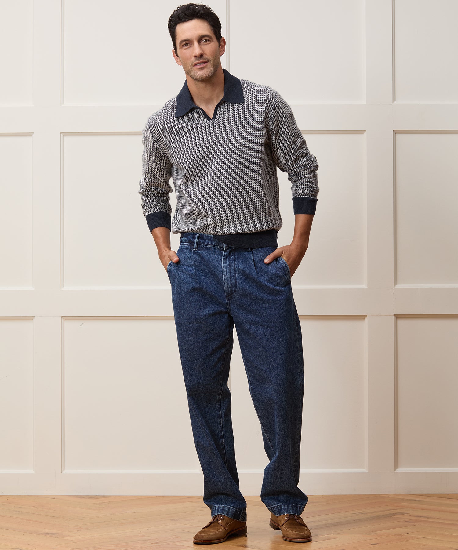 Wool Basketweave Montauk Sweater Polo - Image 3