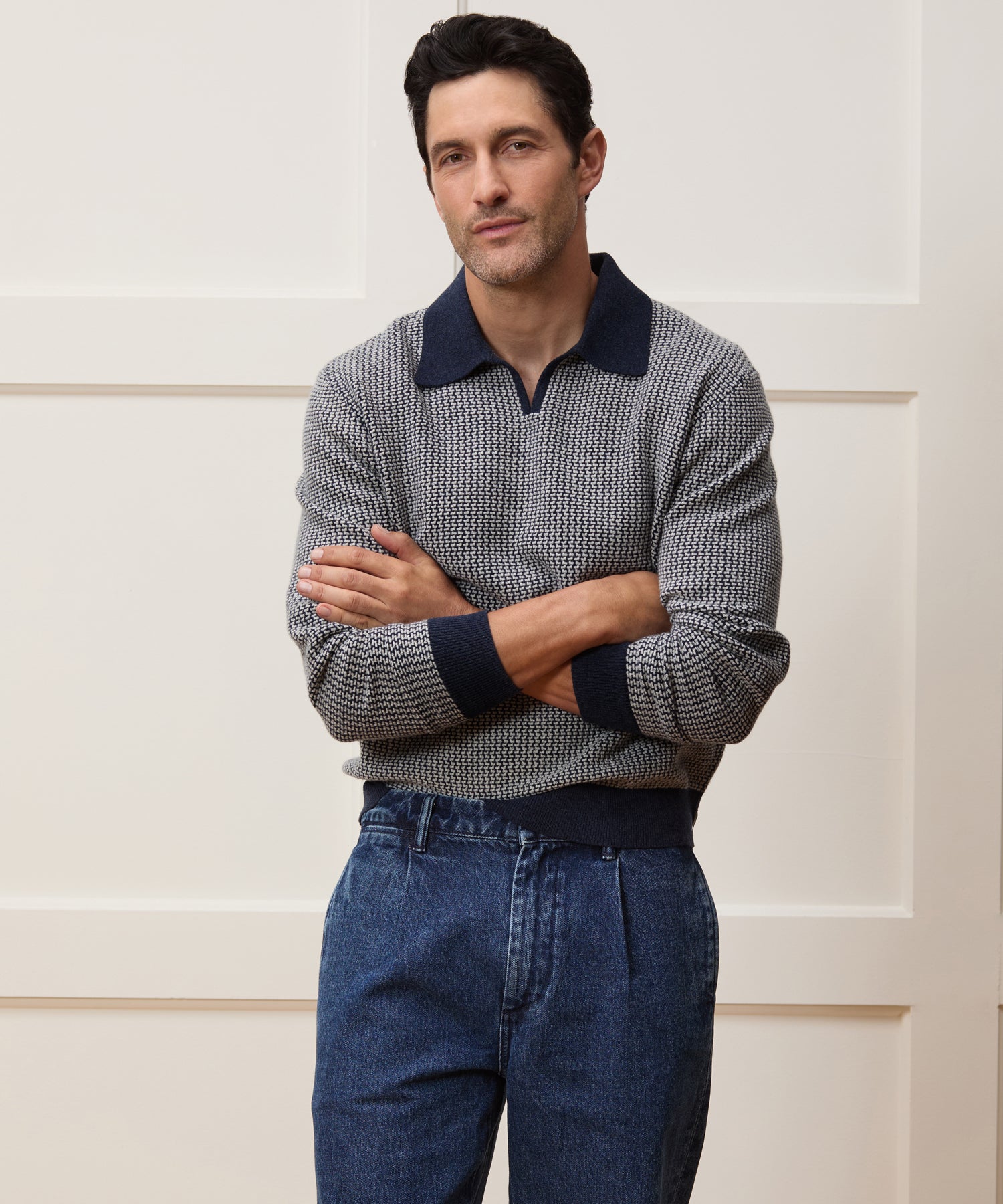 Wool Basketweave Montauk Sweater Polo - Image 2
