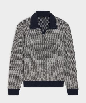 Wool Basketweave Montauk Sweater Polo