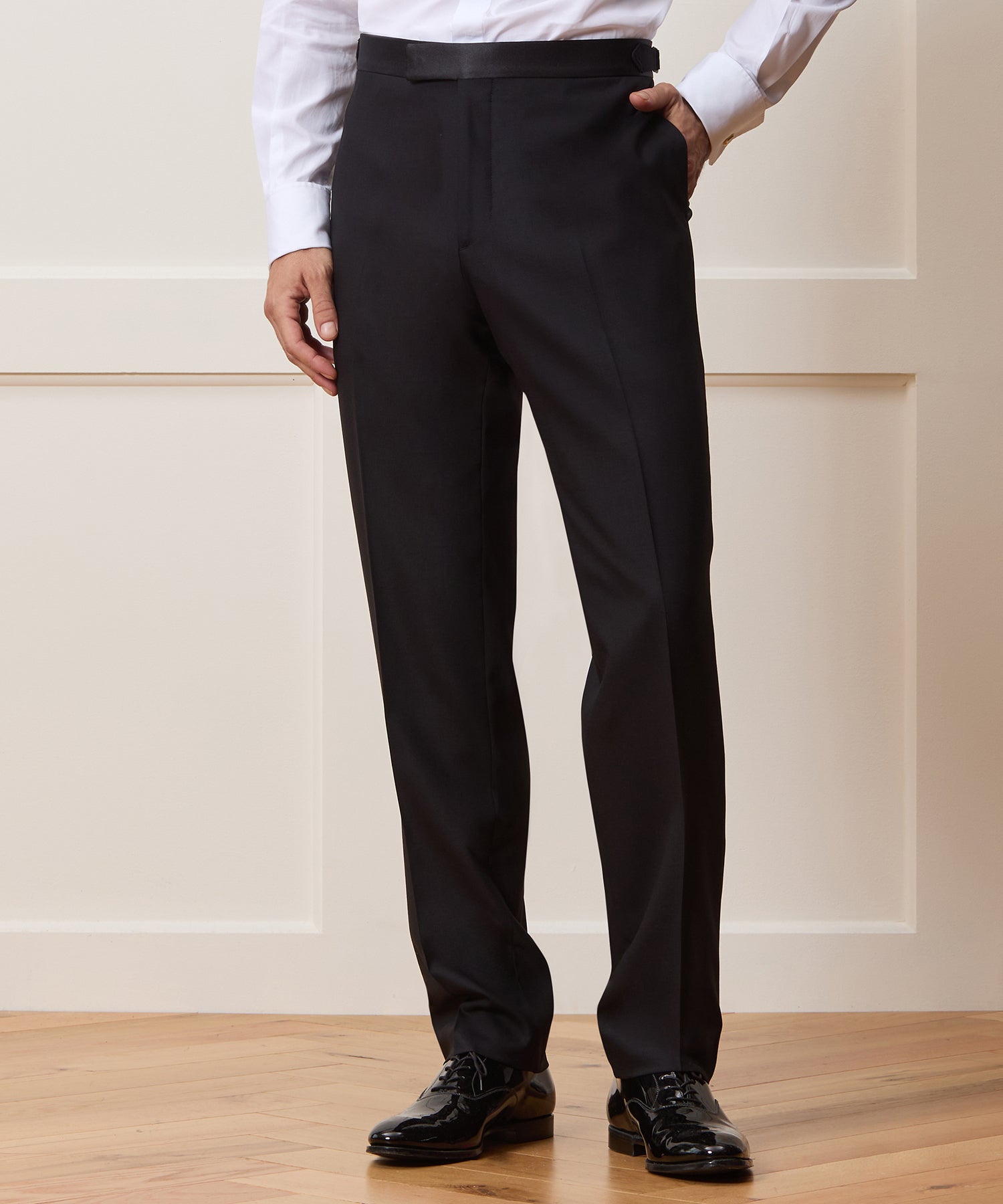 Italian Wool Straight Fit Tuxedo Trouser - Image 2