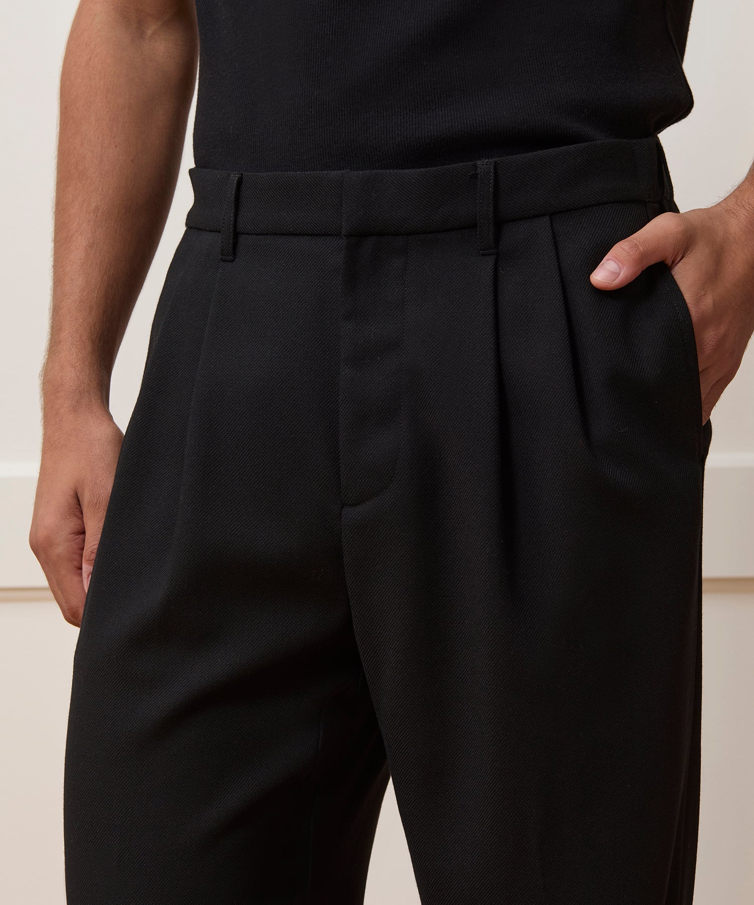 Relaxed Italian Wool Crepe Trouser - Image 5