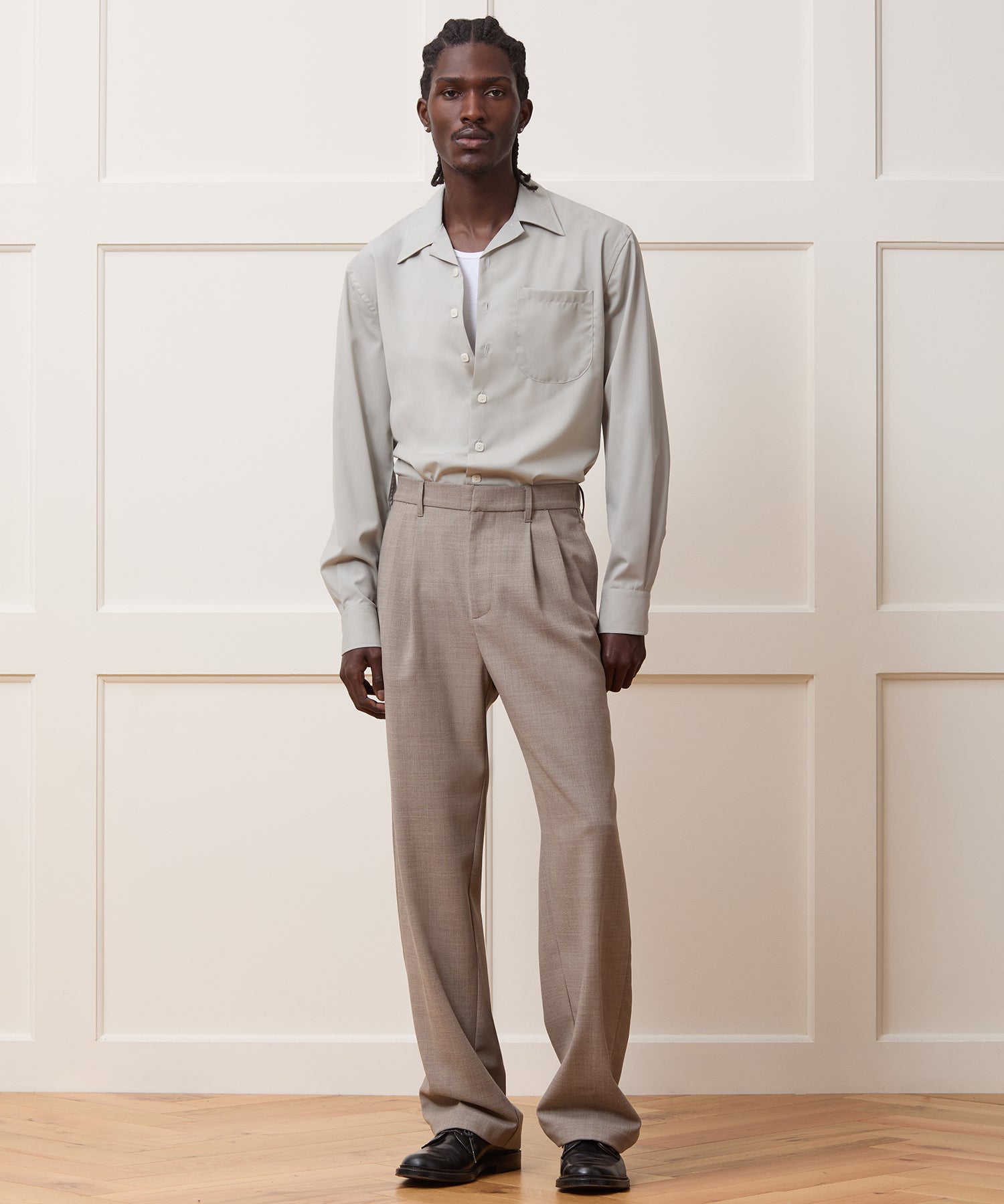 Relaxed Italian Wool Crepe Trouser - Image 3