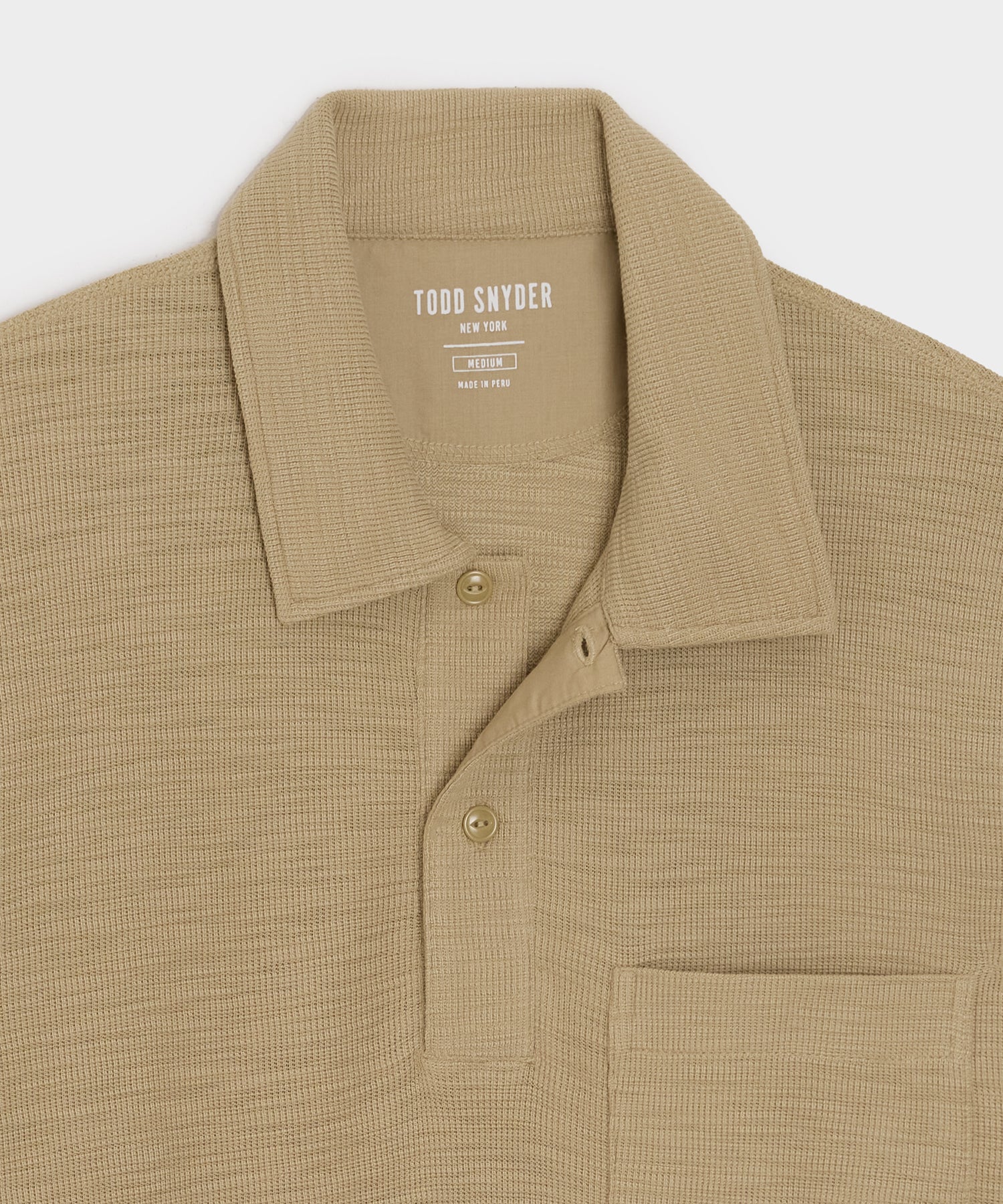 Lightweight Mini Waffle Polo - Image 6