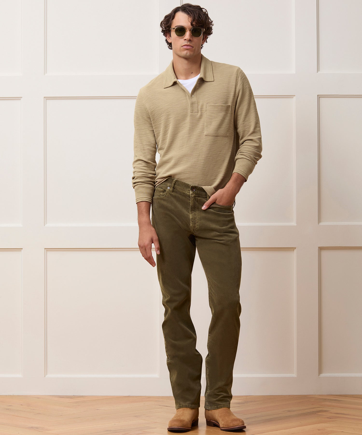 Lightweight Mini Waffle Polo - Image 3