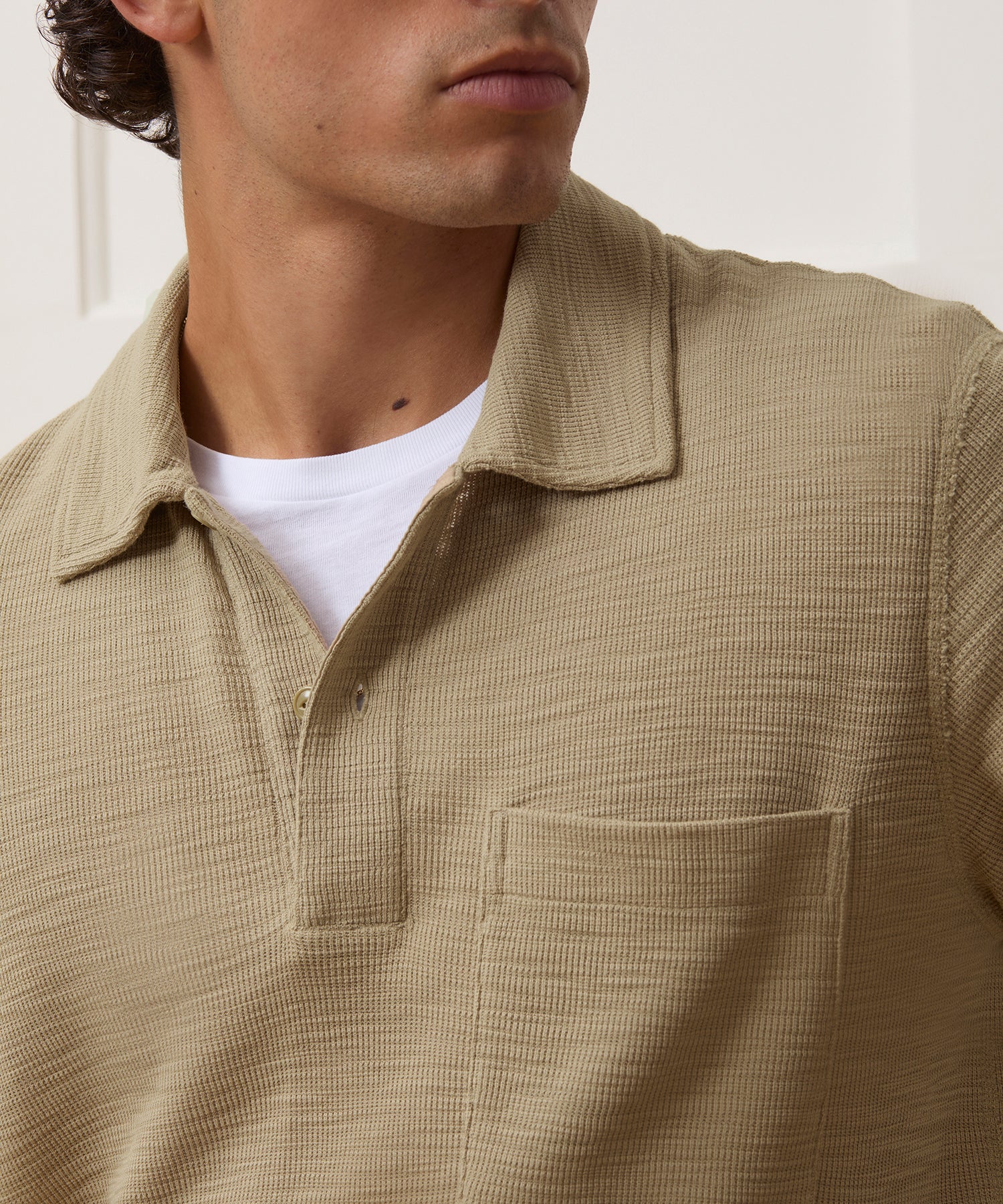 Lightweight Mini Waffle Polo - Image 4