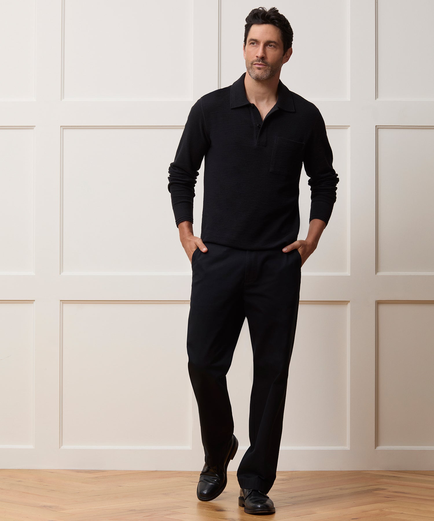 Lightweight Mini Waffle Polo - Image 3