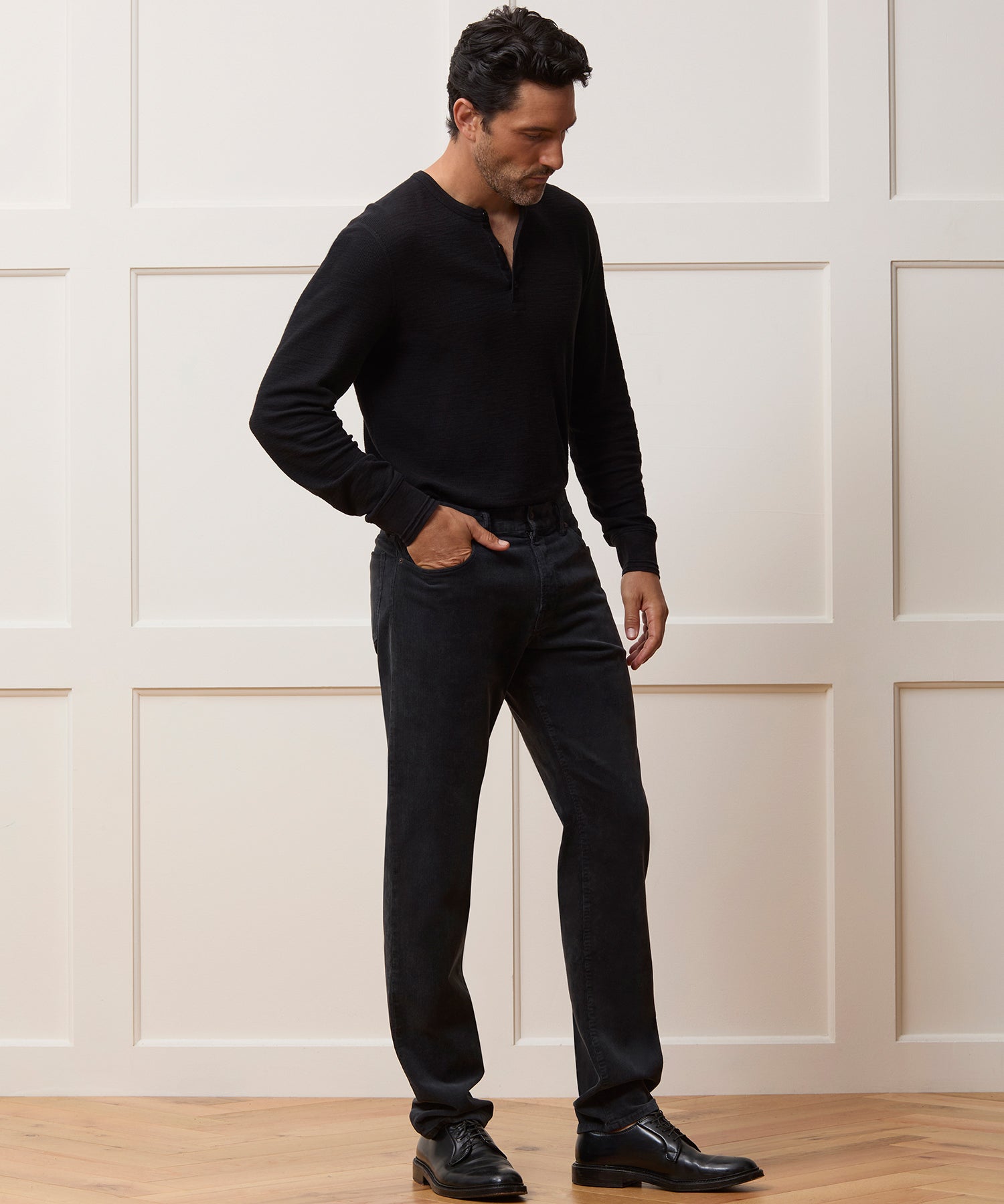 Lightweight Mini Waffle Henley - Image 3