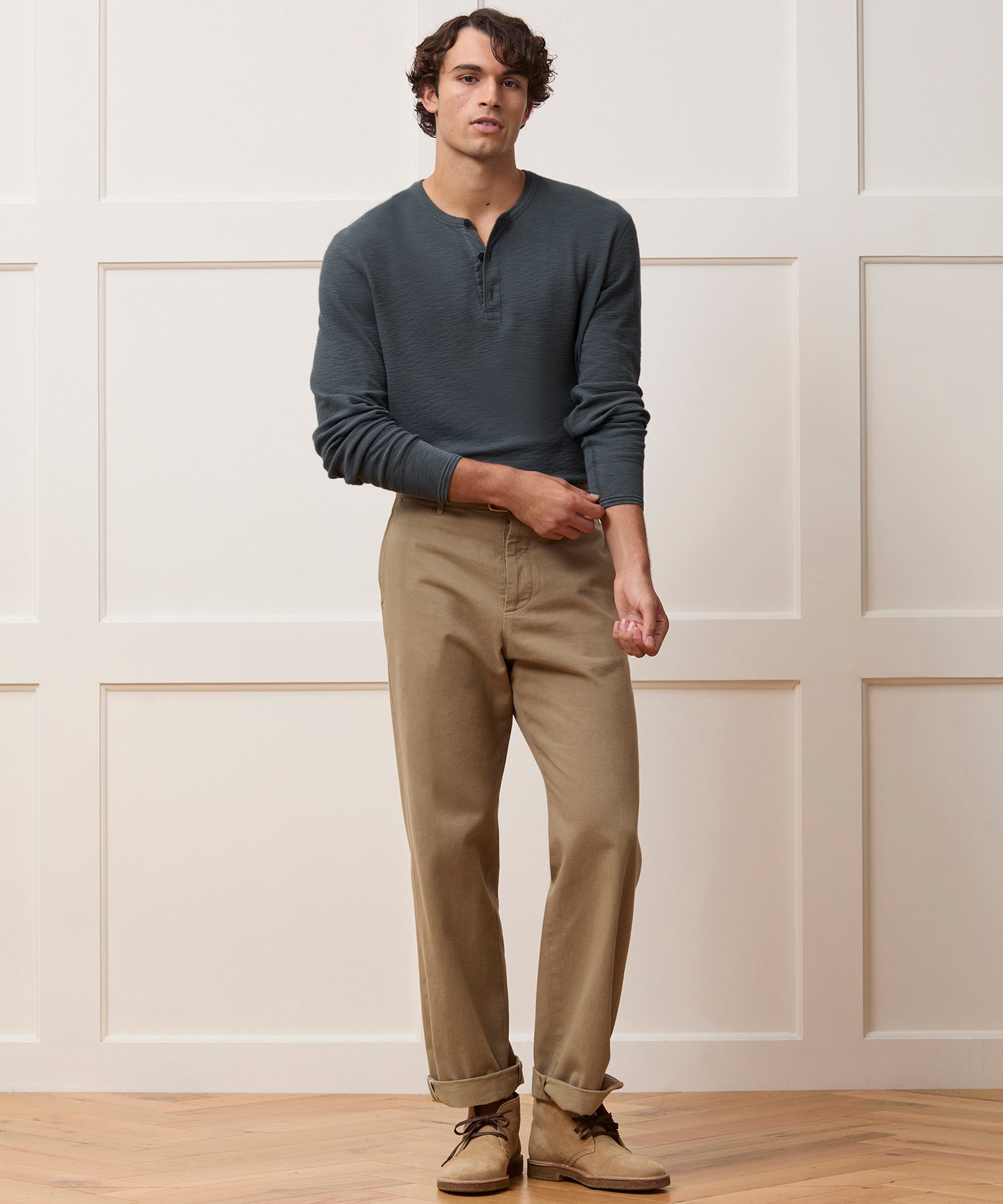 Lightweight Mini Waffle Henley - Image 3