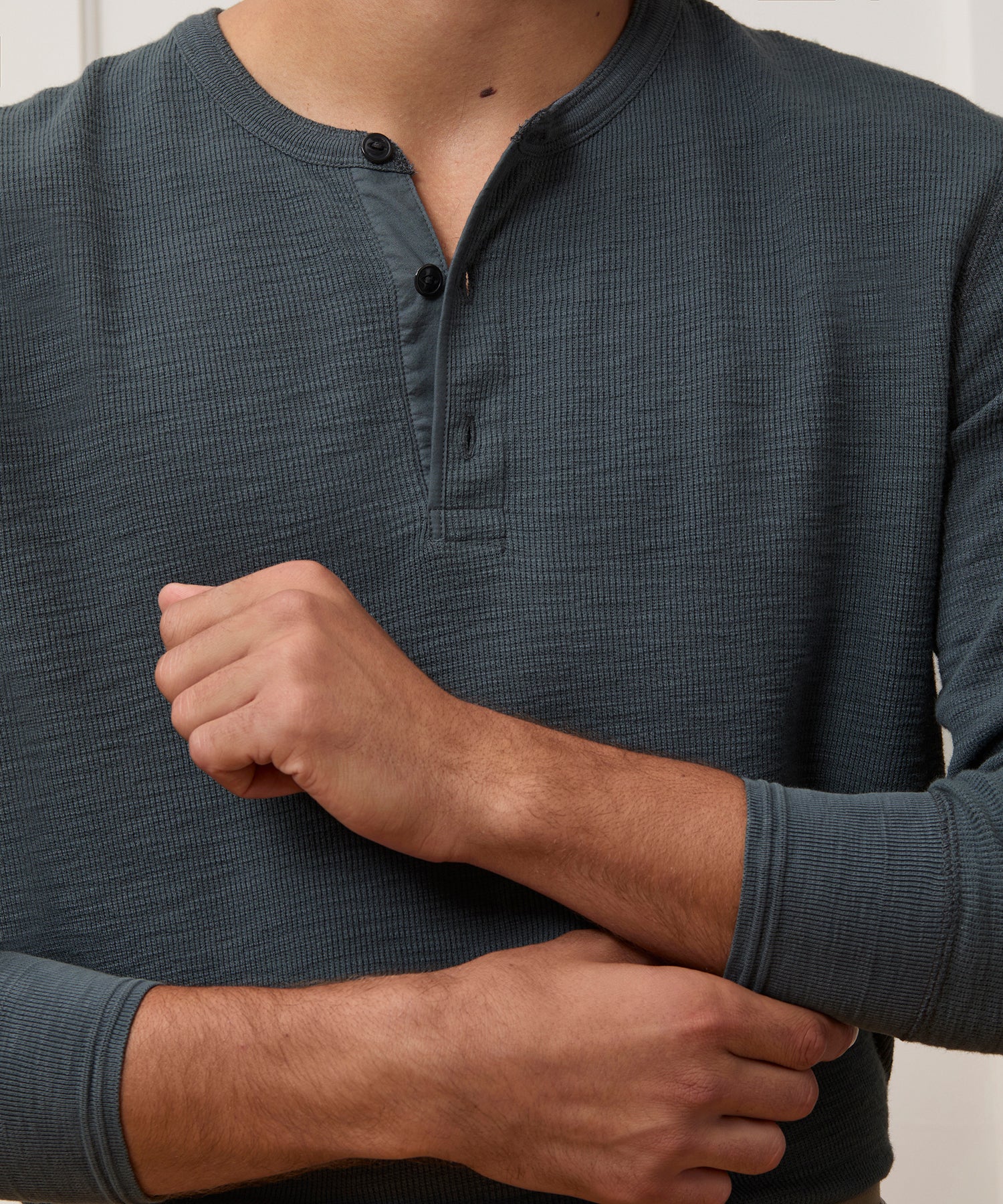 Lightweight Mini Waffle Henley - Image 5