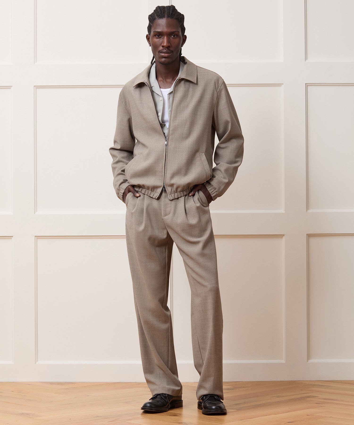 Lightweight Italian Wool Bomber Jacket - Image 3