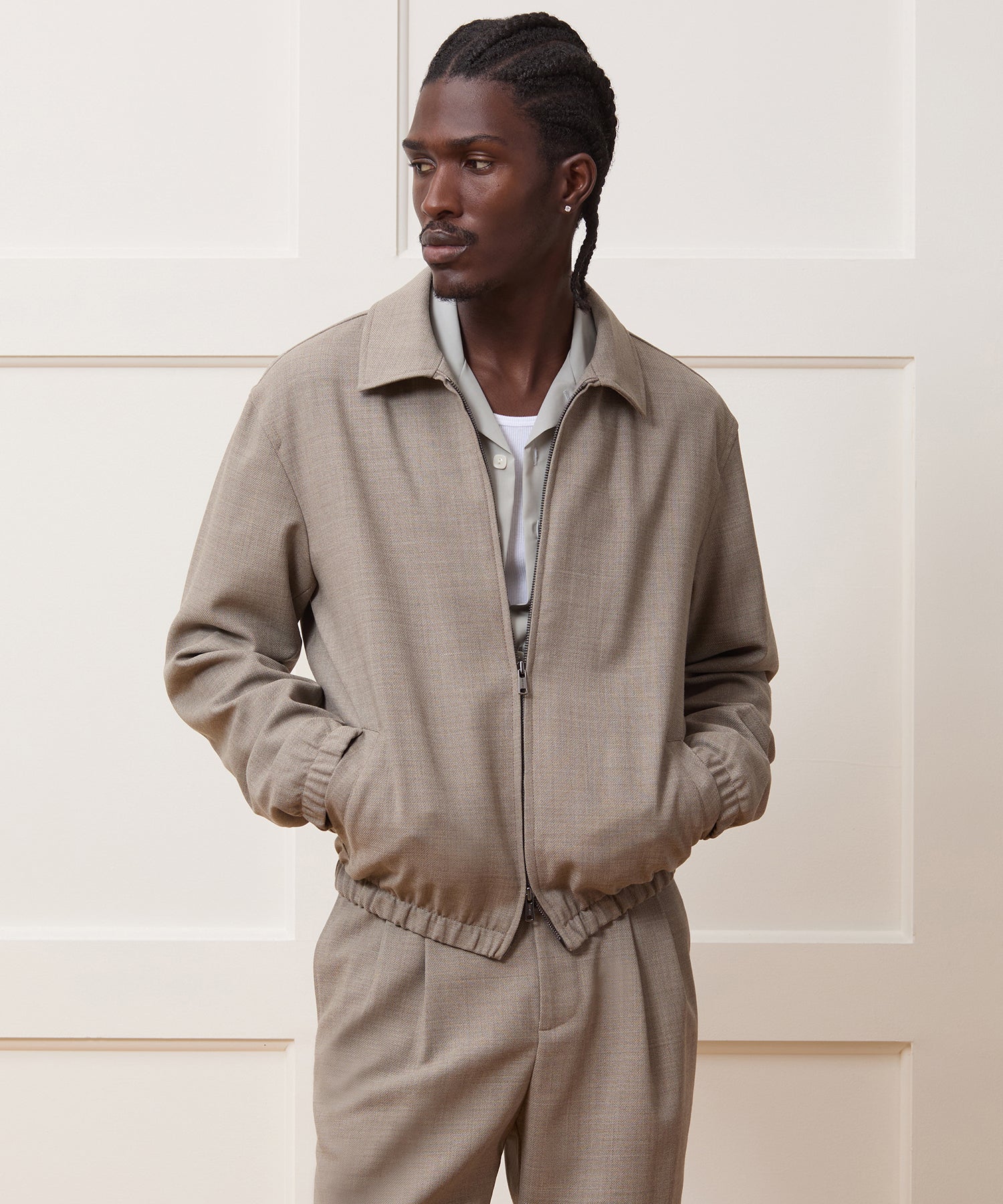Lightweight Italian Wool Bomber Jacket - Image 2