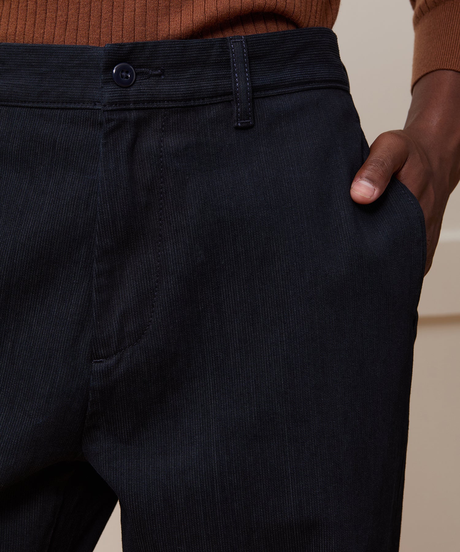 Relaxed Striped Denim Chino in Overdyeed Indigo - Image 5