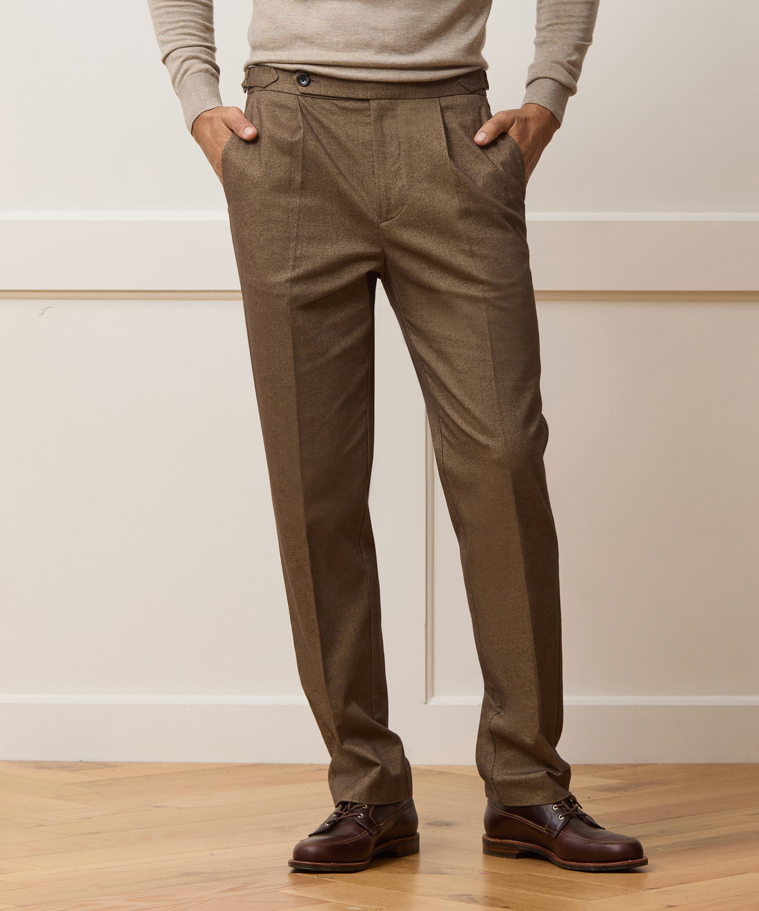 Italian Heathered Cotton Side Tab Trouser - Image 2
