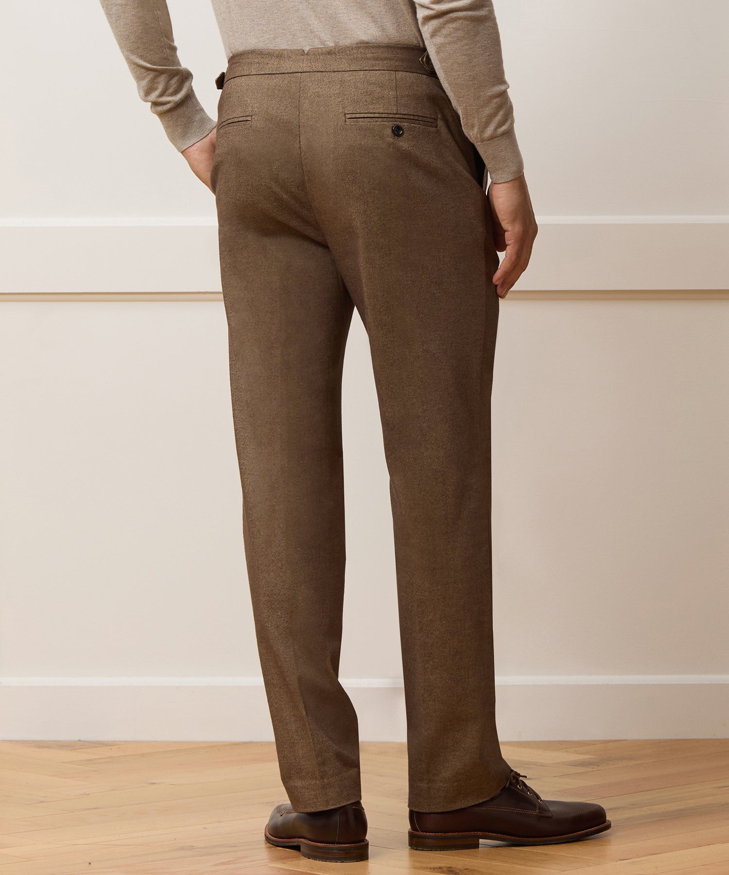 Italian Heathered Cotton Side Tab Trouser - Image 5