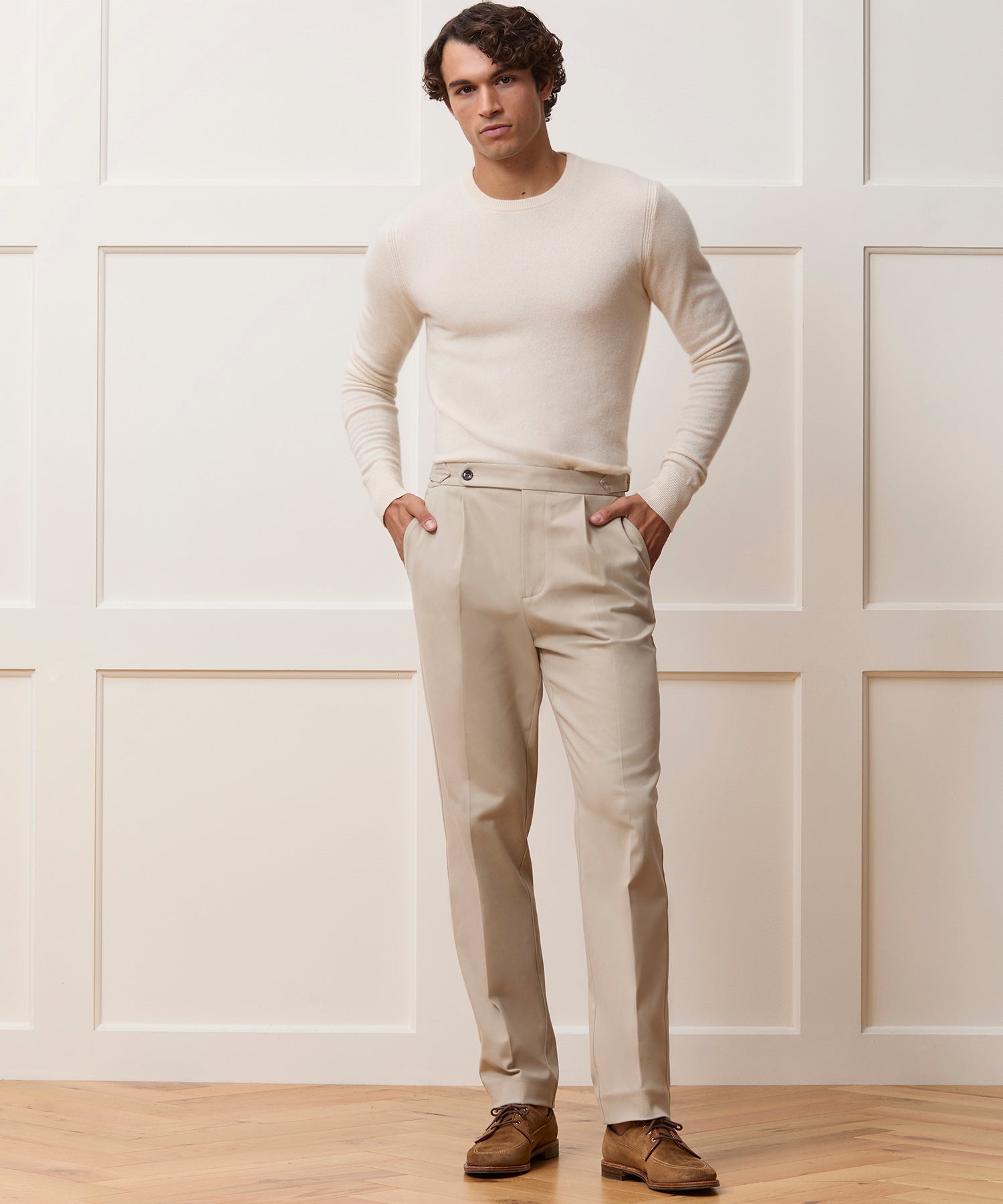 Italian Brushed Cotton Side Tab Trouser - Image 3