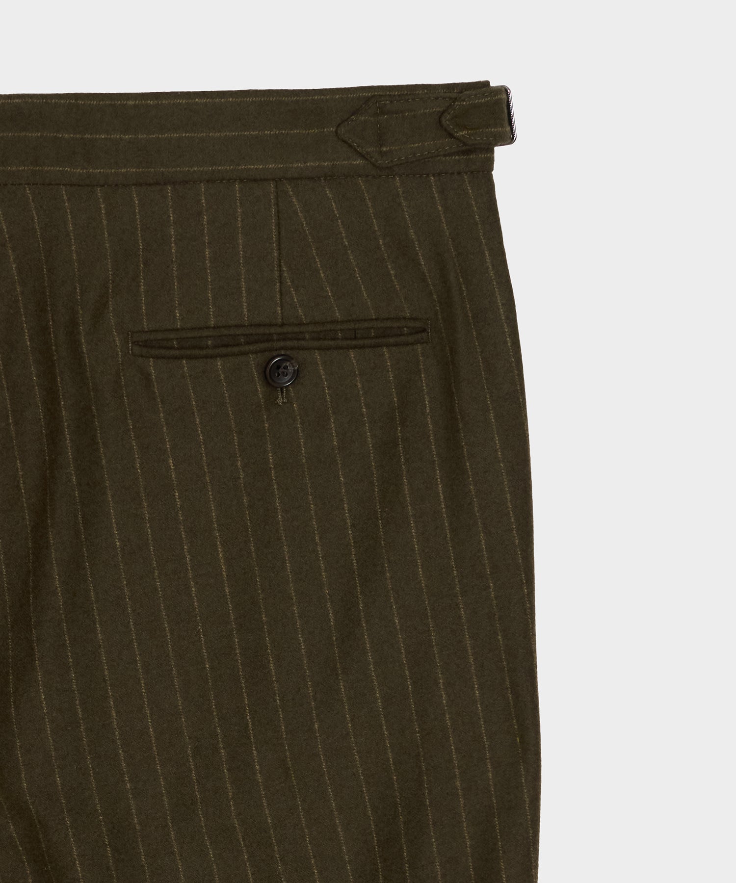 Italian Flannel Pinstripe Side Tab Trouser - Image 7