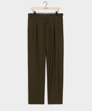 Italian Flannel Pinstripe Side Tab Trouser