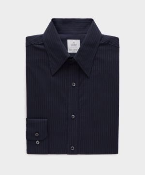 Lightweight Flannel Long Point Collar Dress Shirt