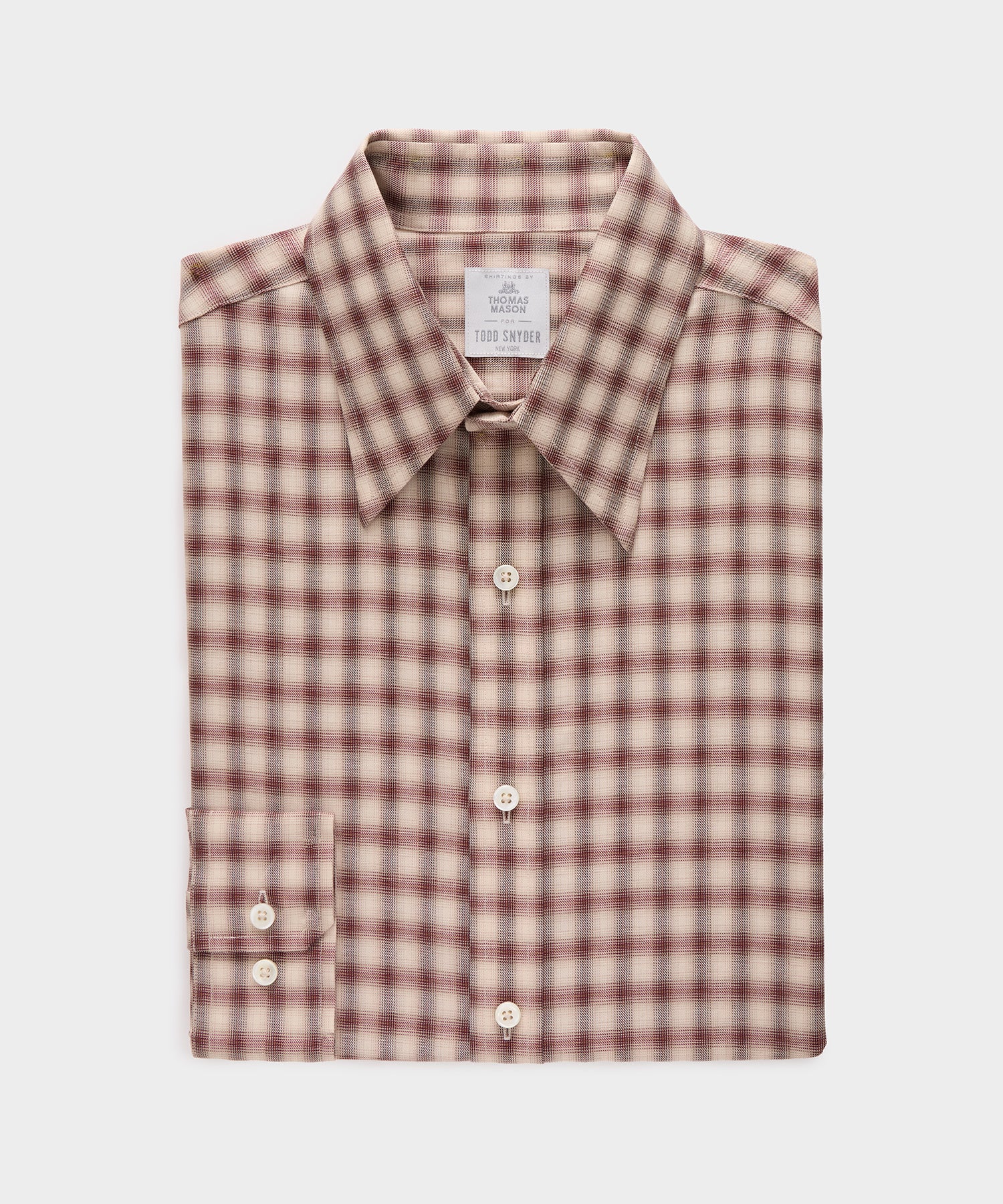 Lightweight Flannel Long Point Collar Dress Shirt