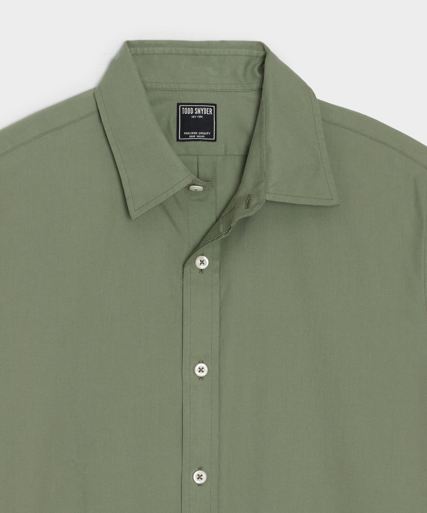 Cotton Twill Long Point Collar Shirt - Image 6