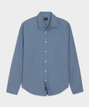 Cotton Twill Long Point Collar Shirt