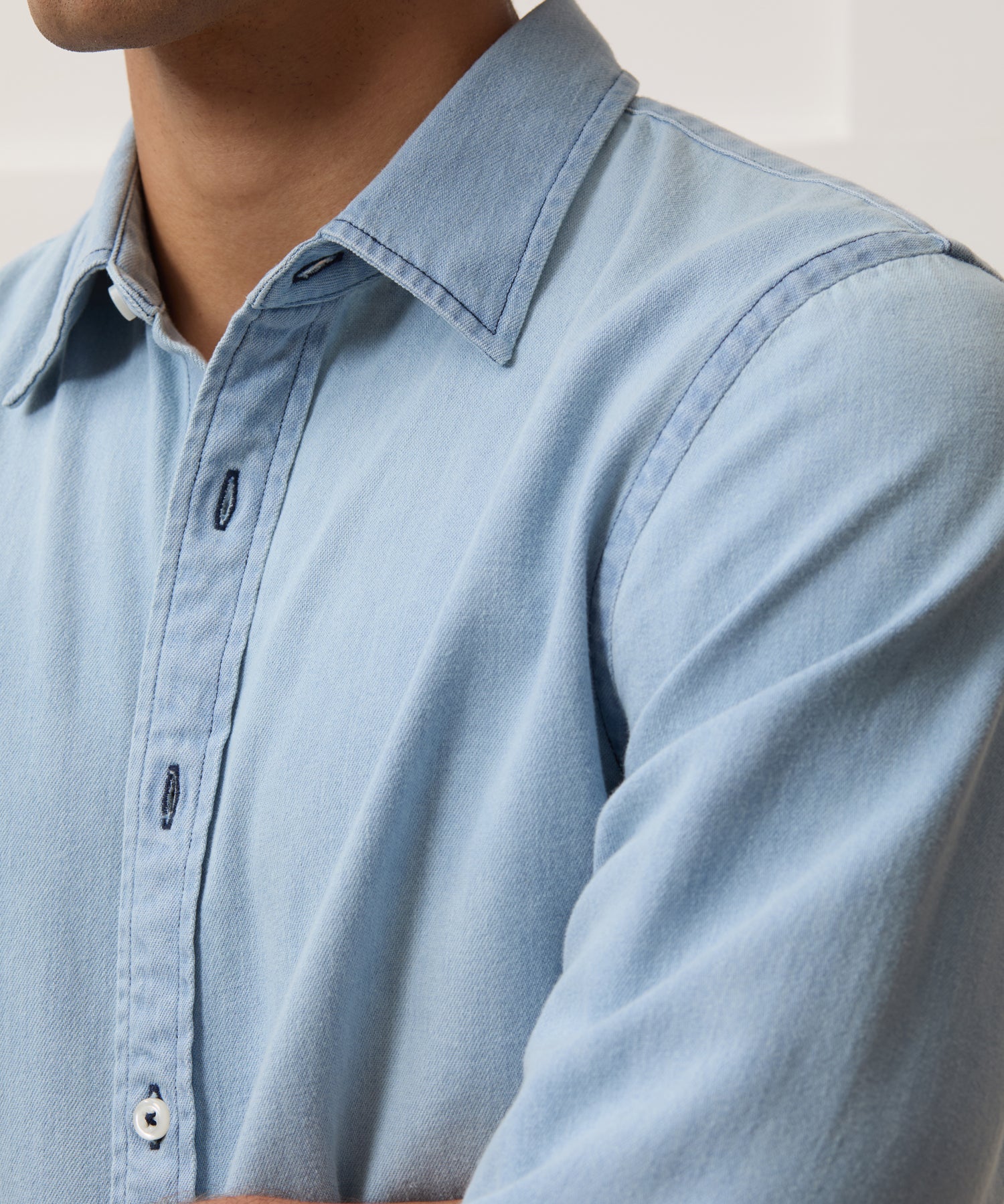 Denim Point Collar Shirt - Image 3