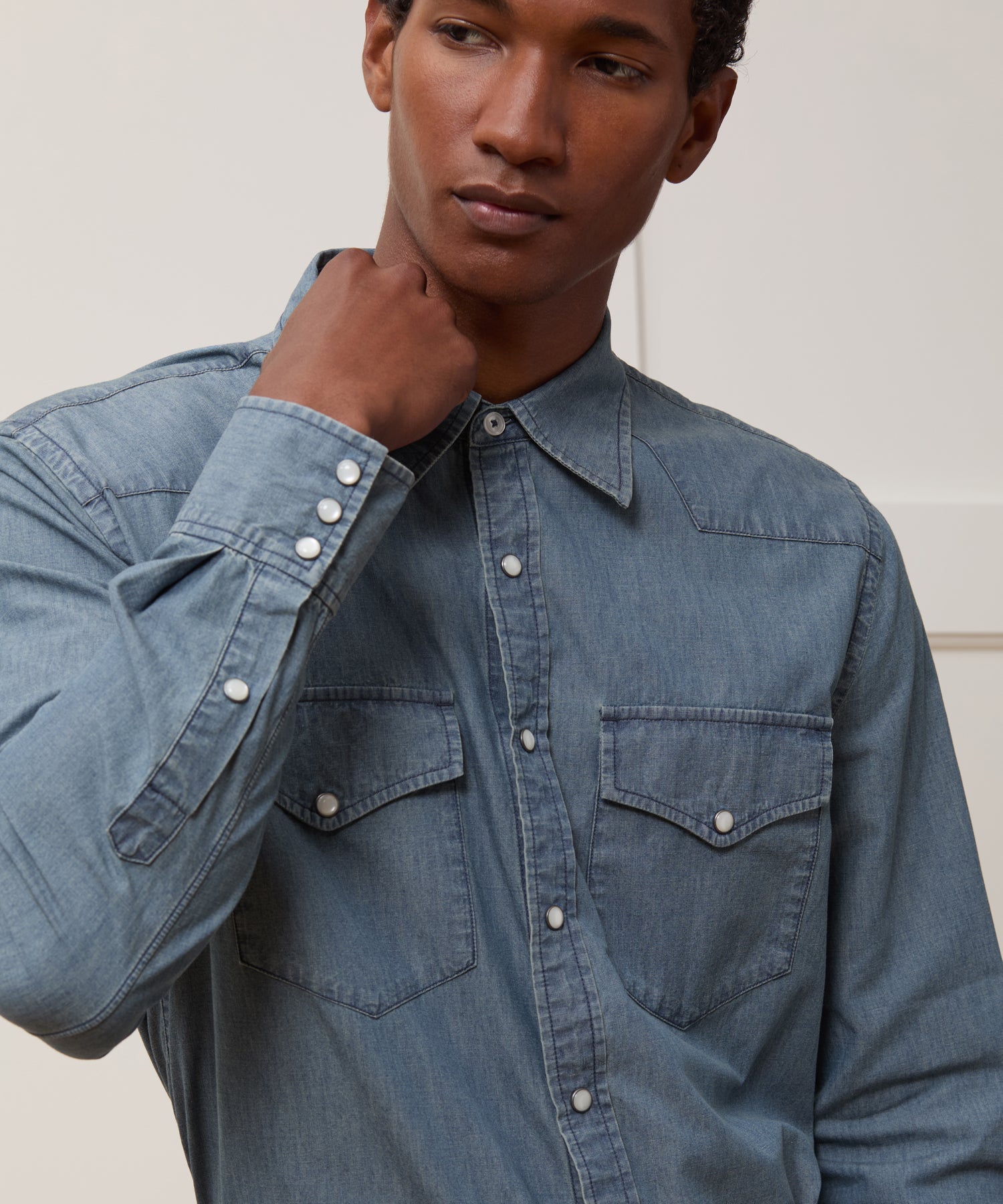 Chambray Western Shirt - Image 3