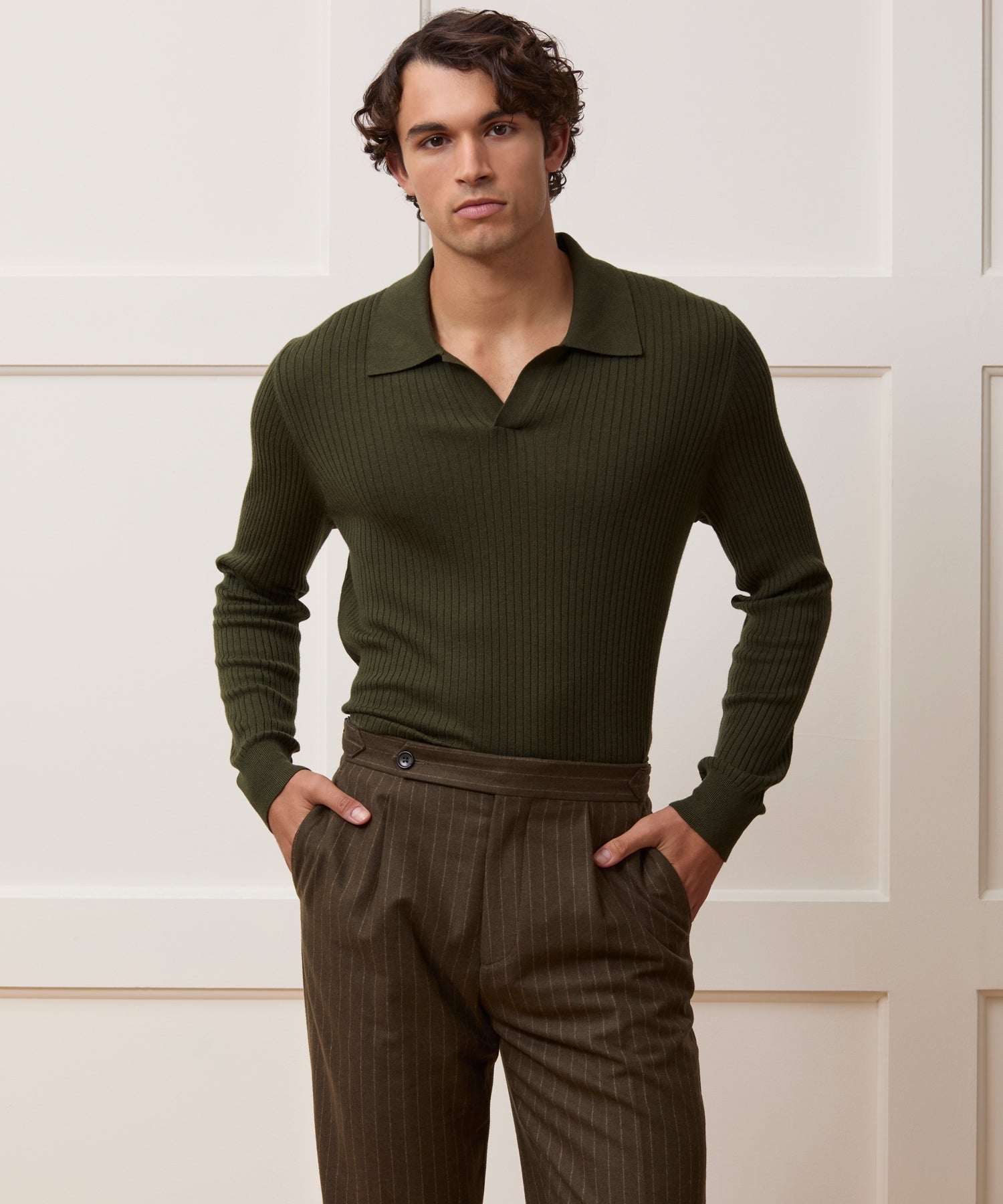Silk-Cashmere Ribbed Montauk Sweater Polo - Image 2