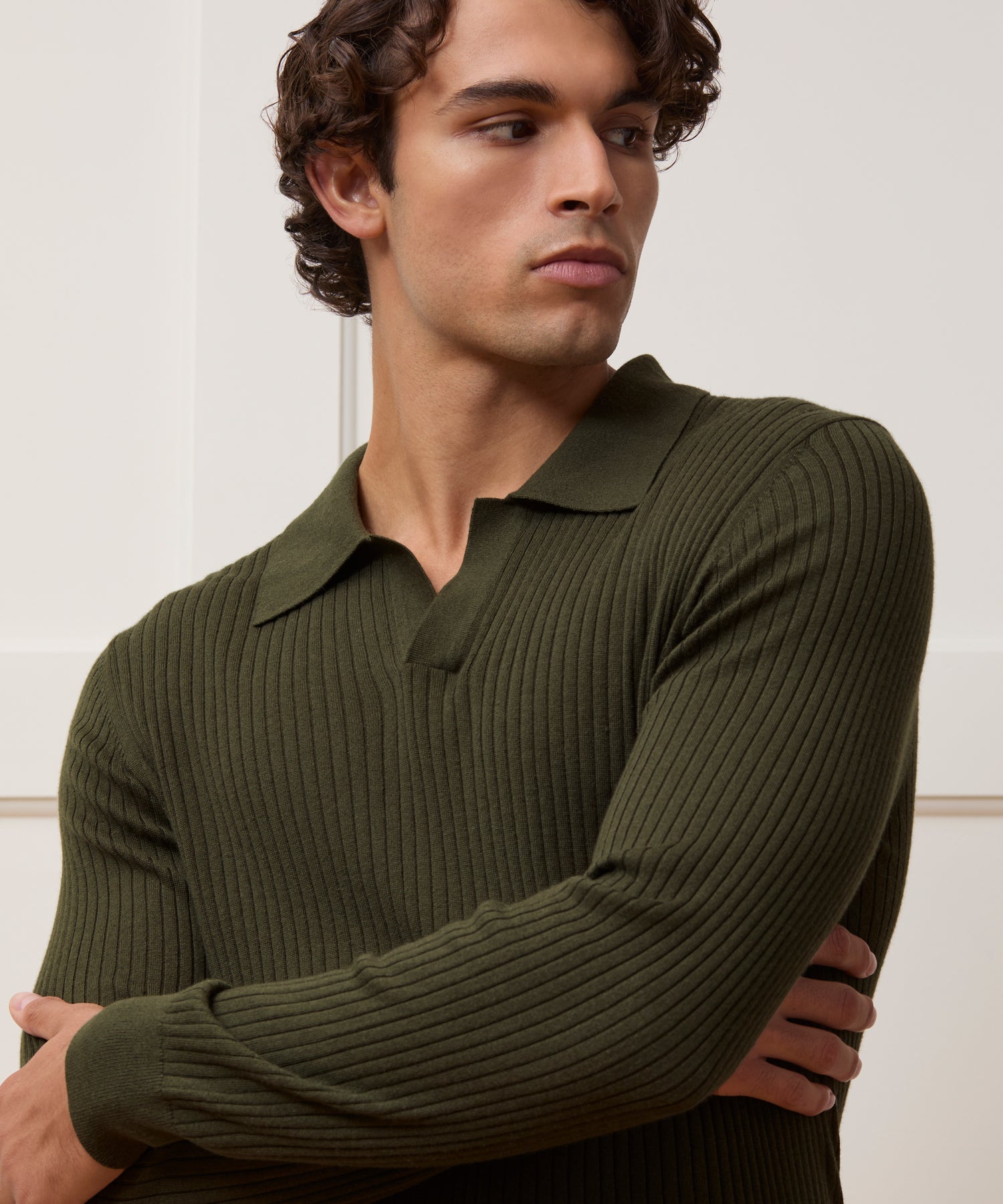 Silk-Cashmere Ribbed Montauk Sweater Polo - Image 4