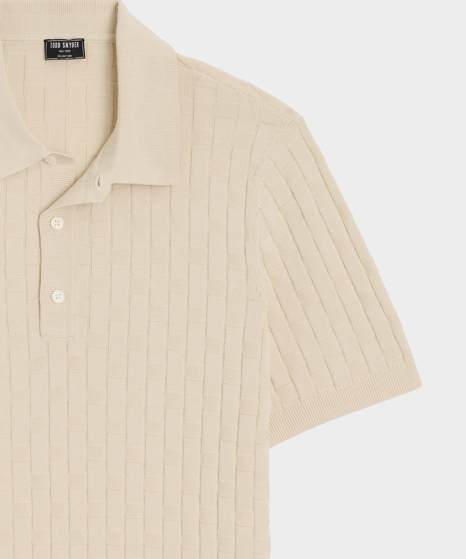 Relaxed Cotton Basketweave Sweater Polo - Image 6