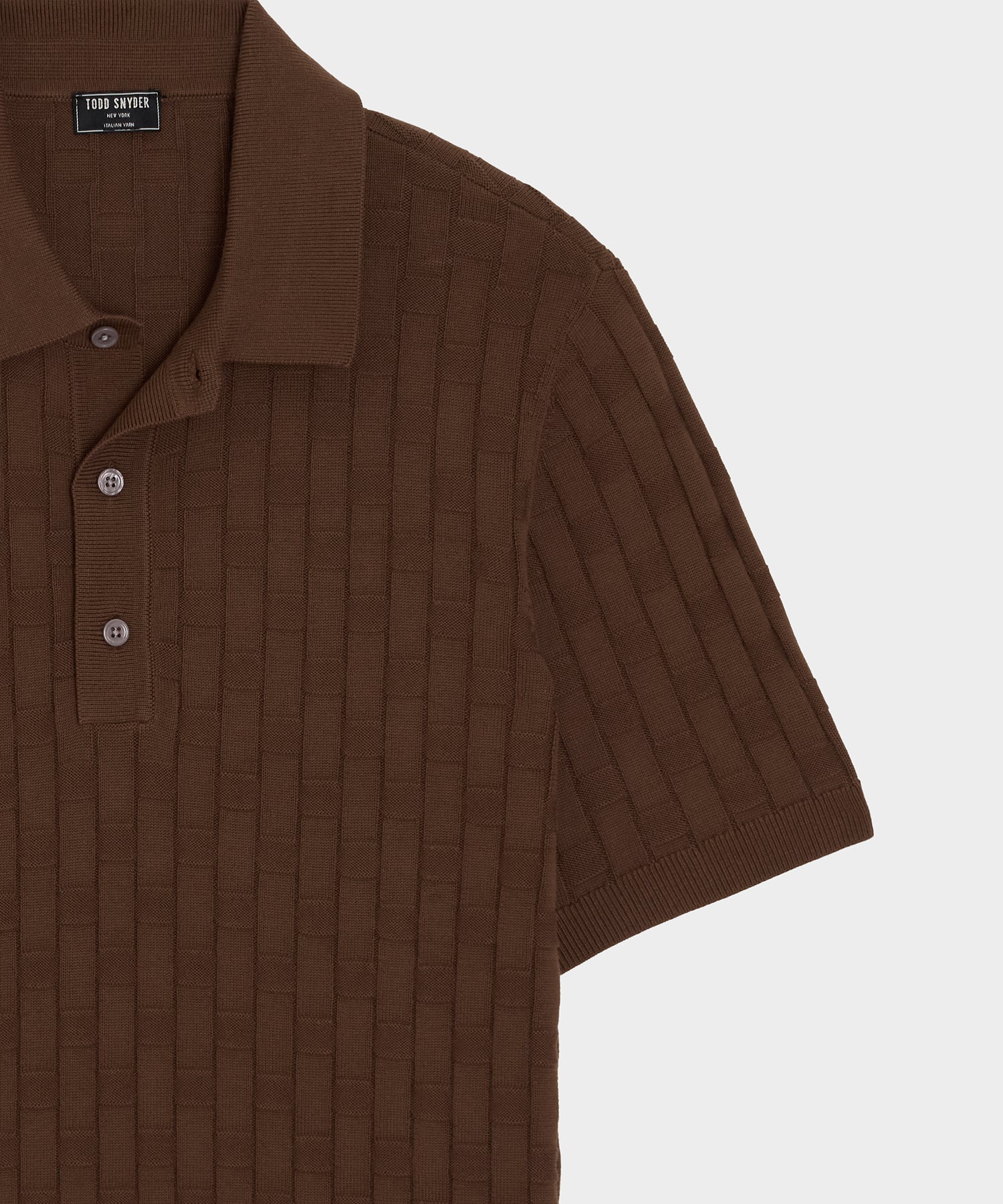 Relaxed Cotton Basketweave Sweater Polo - Image 6