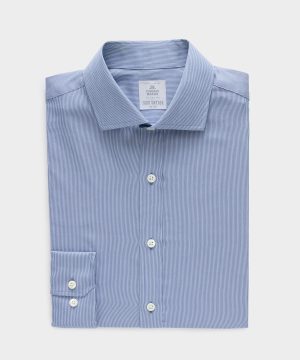 Slim Cotton-Silk Spread Collar Dress Shirt