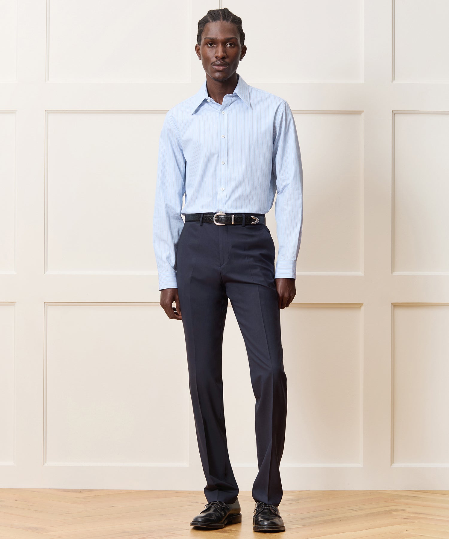 Poplin Long Point Collar Dress Shirt - Image 3