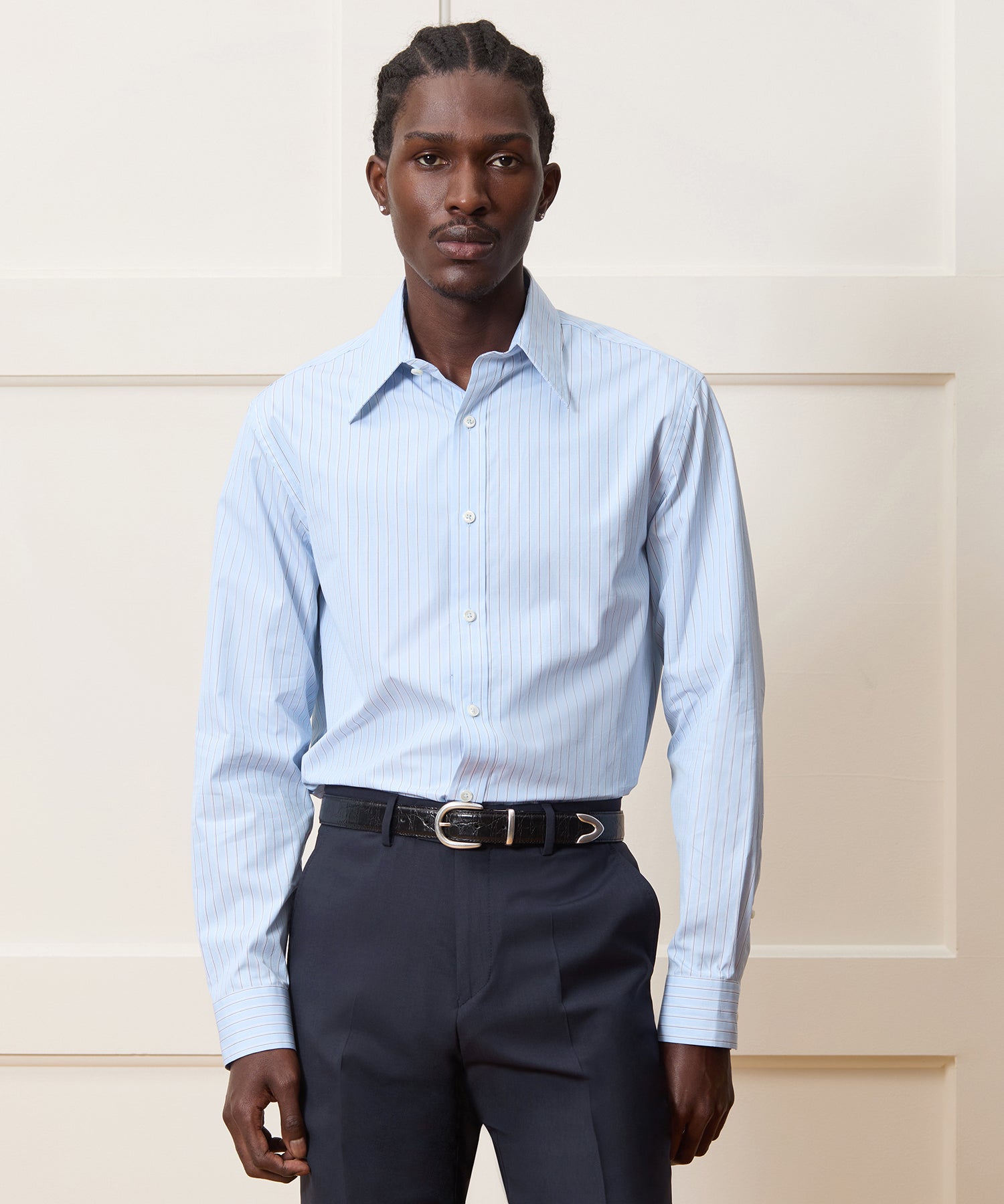 Poplin Long Point Collar Dress Shirt - Image 2