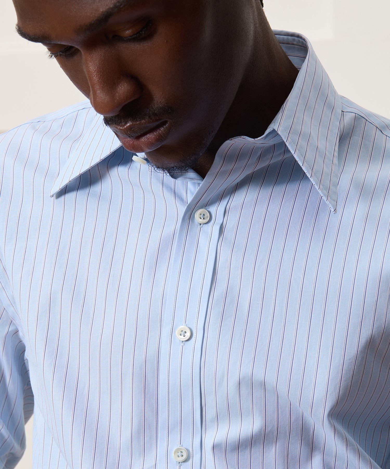 Poplin Long Point Collar Dress Shirt - Image 4