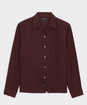 Cropped Sea Soft Irish Linen Camp Collar Shirt