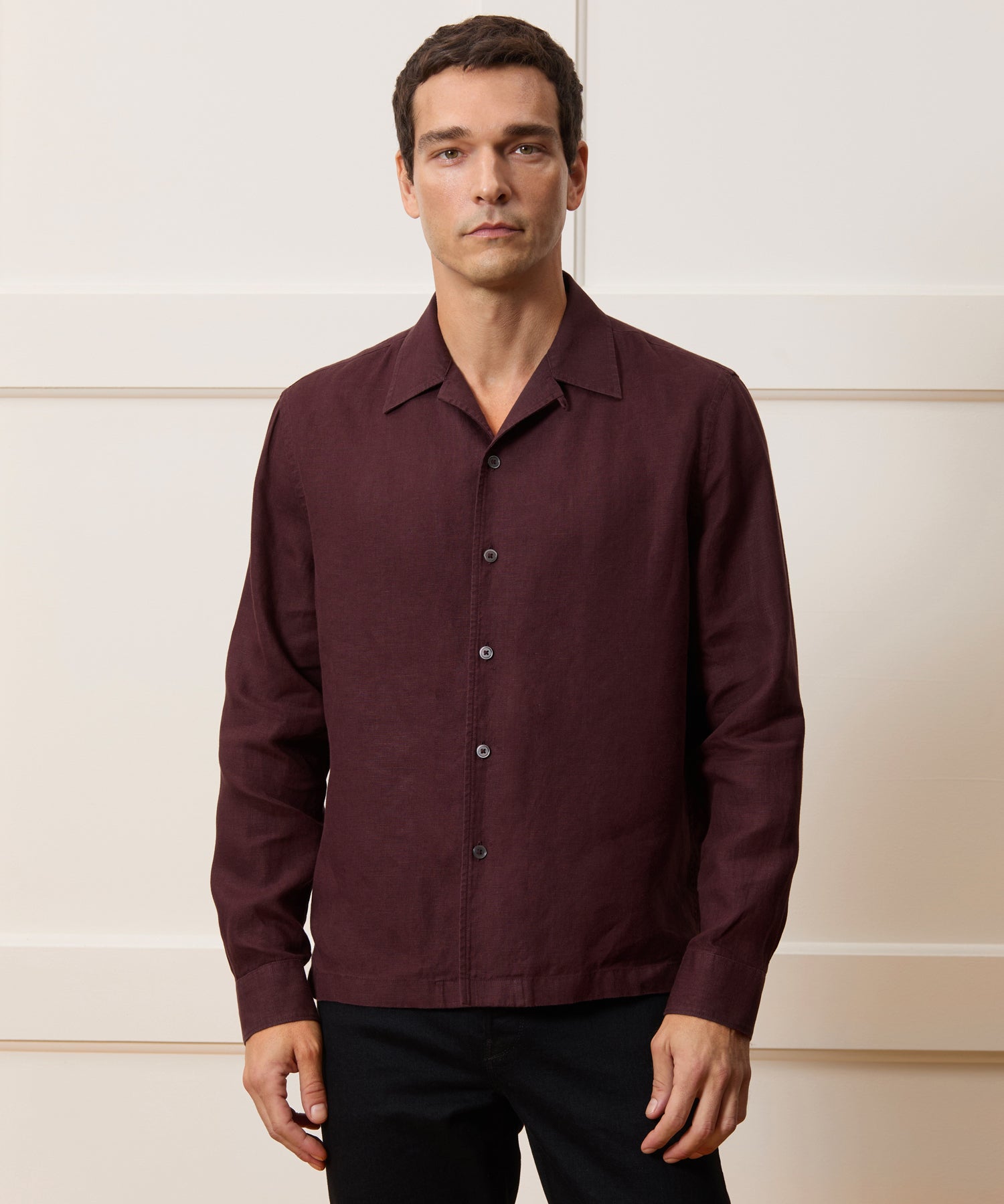 Cropped Sea Soft Irish Linen Camp Collar Shirt - Image 2