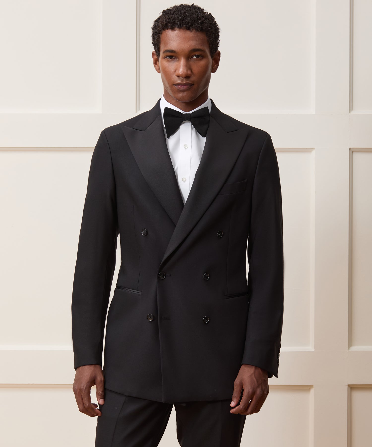 Slim Italian Wool Double-Breasted Tuxedo - Image 2